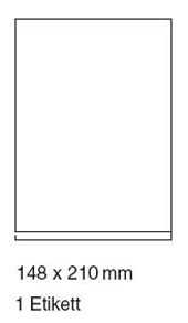 Etikett in DIN A5 Größe 148 x 210 mm incl. 5 mm Abziehlasche - 1000er Pack Etikett in DIN A5 Größe 148 x 210 mm incl. 5 mm Abziehlasche - 1000er Pack