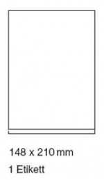 Etikett in DIN A5 Größe 148 x 210 mm incl. 5 mm Abziehlasche - 1000er Pack